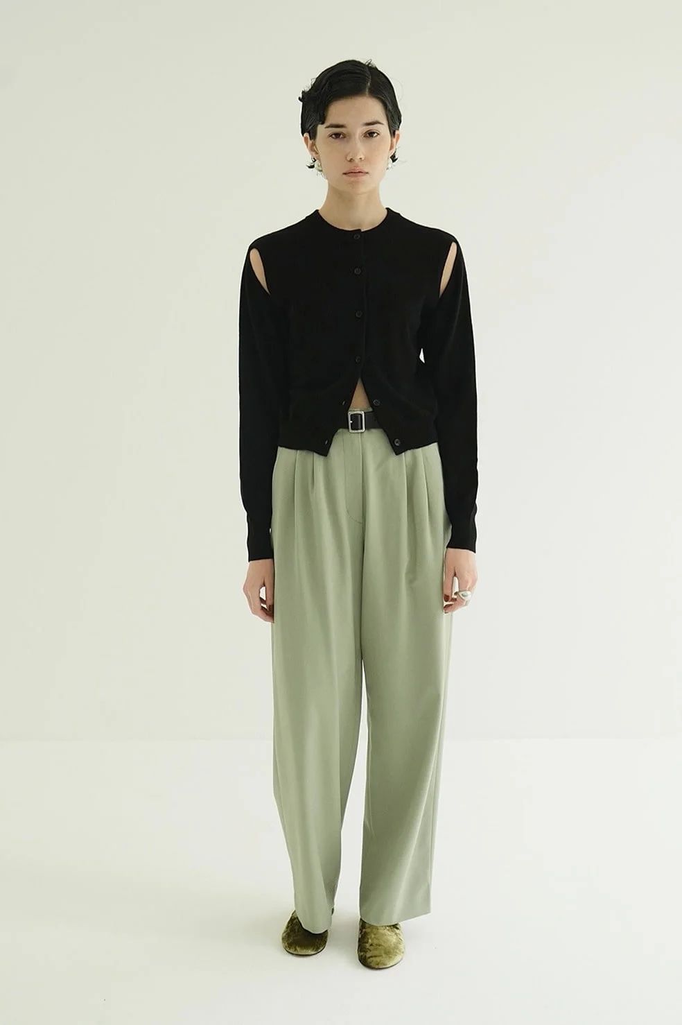 アレンジニットトップス - ARRANGE KNIT TOPS BLACK