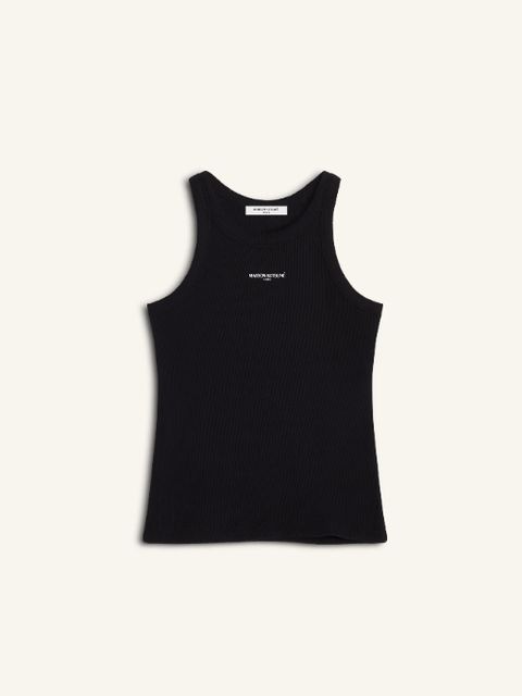 【レディース】 PARIS ロゴ リブ タンクトップ （black)
