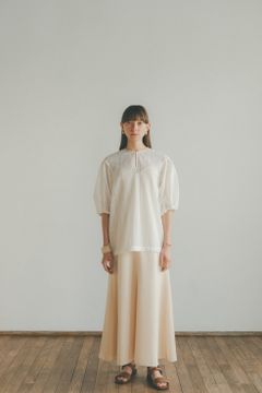 レイヤードワンピース - STRIPE LACE LAYERED ONE PIECE - WHITE