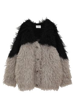 シャギーニットカーディガン - BI COLOR SHAGGY KNIT CARDIGAN - MIX