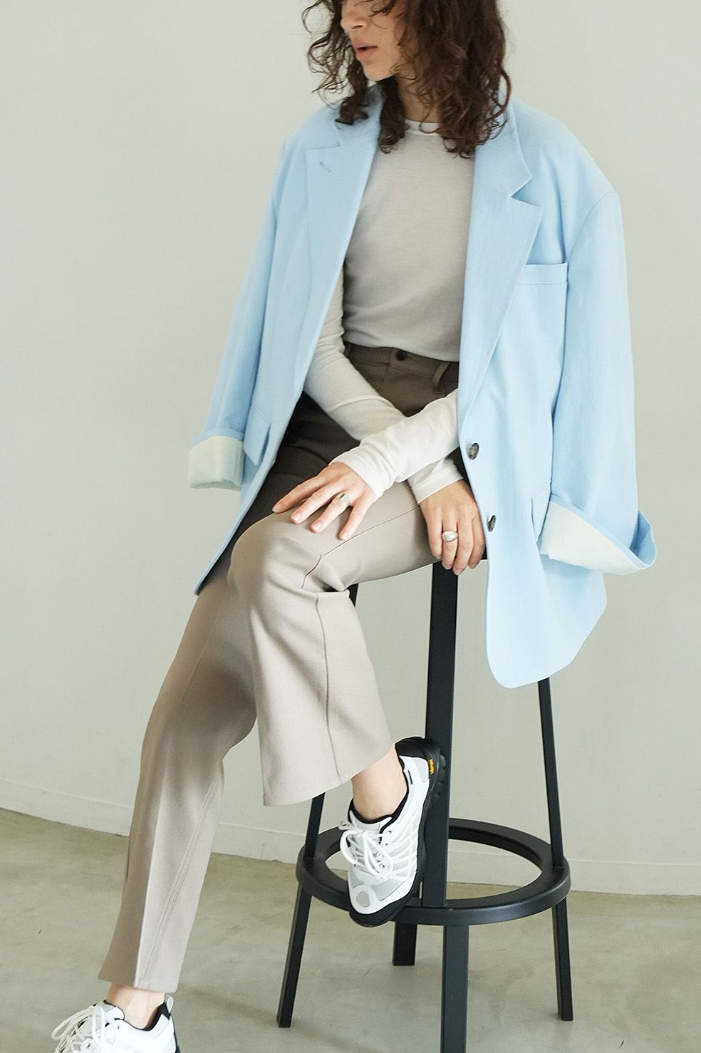CLANE - LOOSE BELL SLEEVE JACKET- BLUE- ルーズベルスリーブ ...