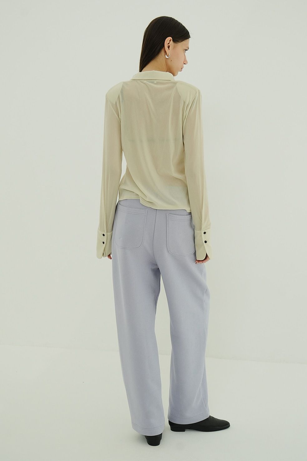 チュールフロッキーシャツ | TULLE FLOCKY SHIRTS (IVORY)