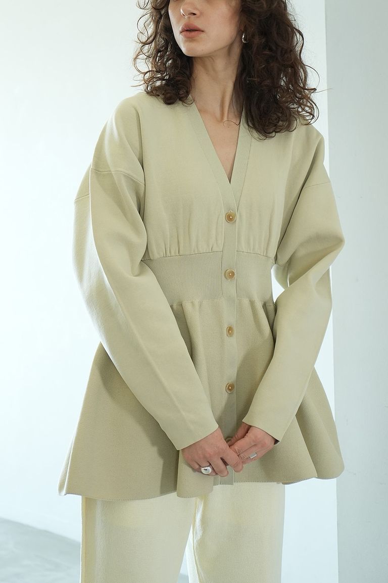 CLANE - ペプラムニットカーディガン - WAIST SHAPE PEPLUM 