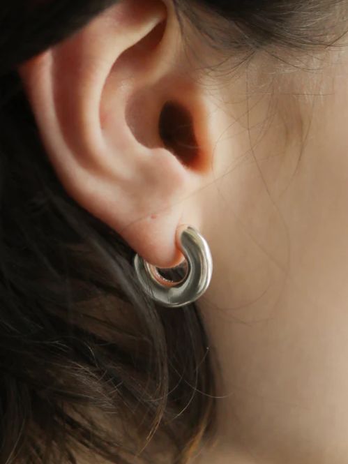 【両耳用】ベーグルピアス SV シルバー シンプル デザイン ユニセックス アクセサリー