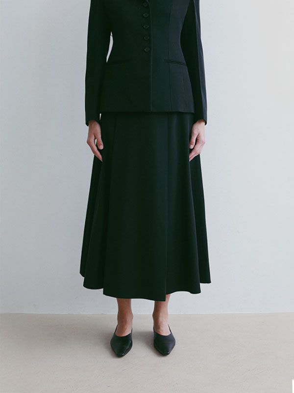 SANTE タックAラインスカート (BLACK)