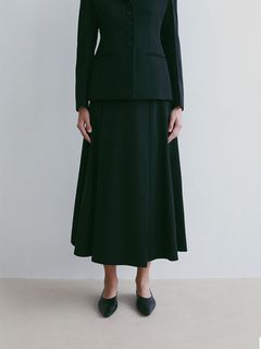 SANTE タックAラインスカート (BLACK)