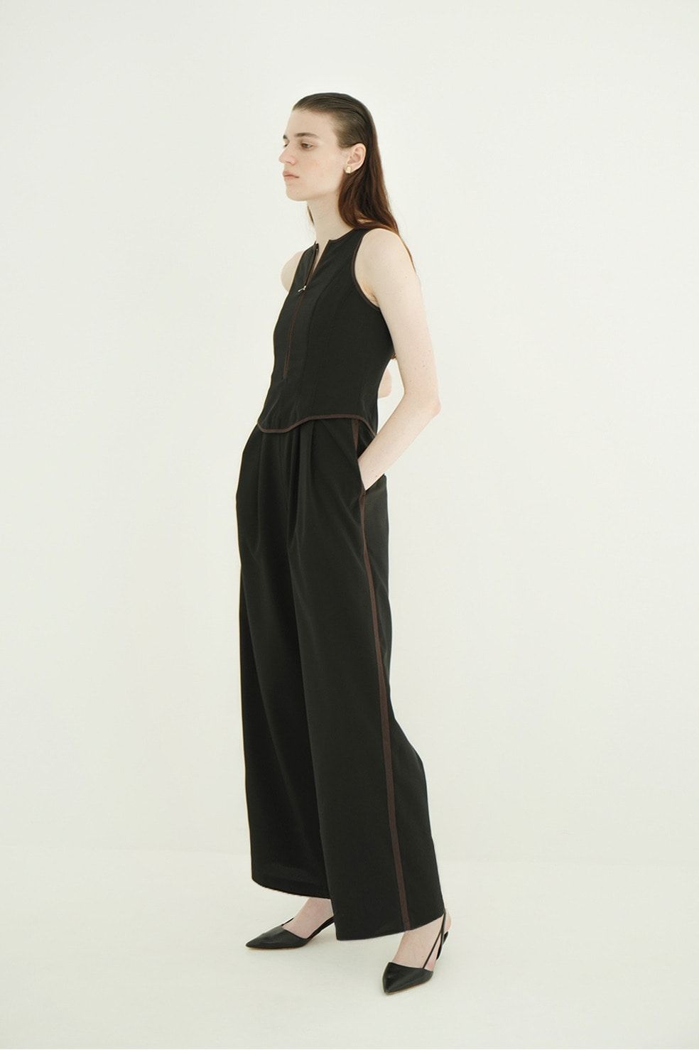 ビスチェレイヤードオールインワン -  BUSTIER LAYERED ALL IN ONE （BLACK）