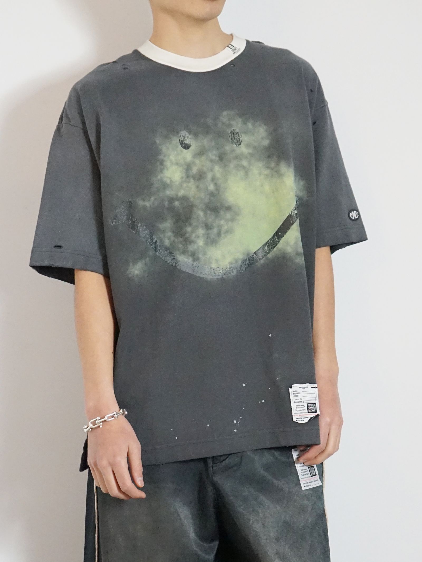 スマイリーフェイス ティーシャツ - smily face PT DR Tee - BLACK