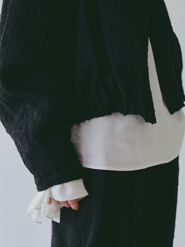 コットンジャガードライトブルゾン （BLACK)