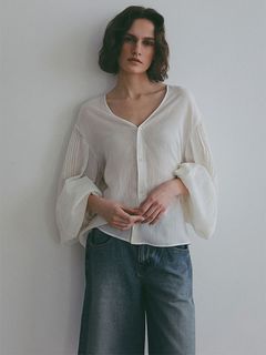 ボリュームスリーブ2wayトップス (WHITE)