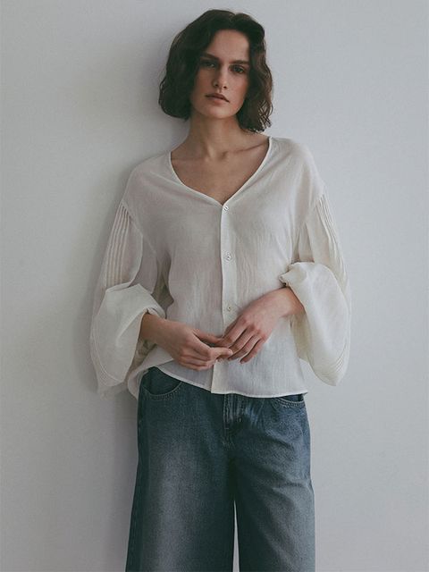 ボリュームスリーブ2wayトップス (WHITE)