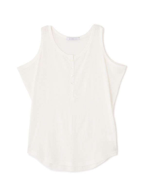 ヘンリーネックエアリータンクトップ  WHITE