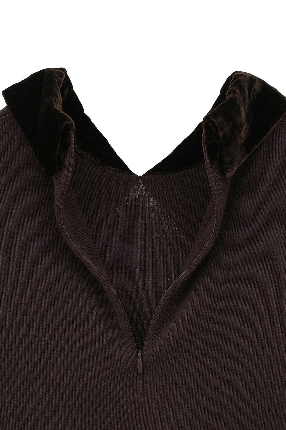 ベロアカラーニットトップス | VELOR COLLAR KNIT TOPS (BROWN)