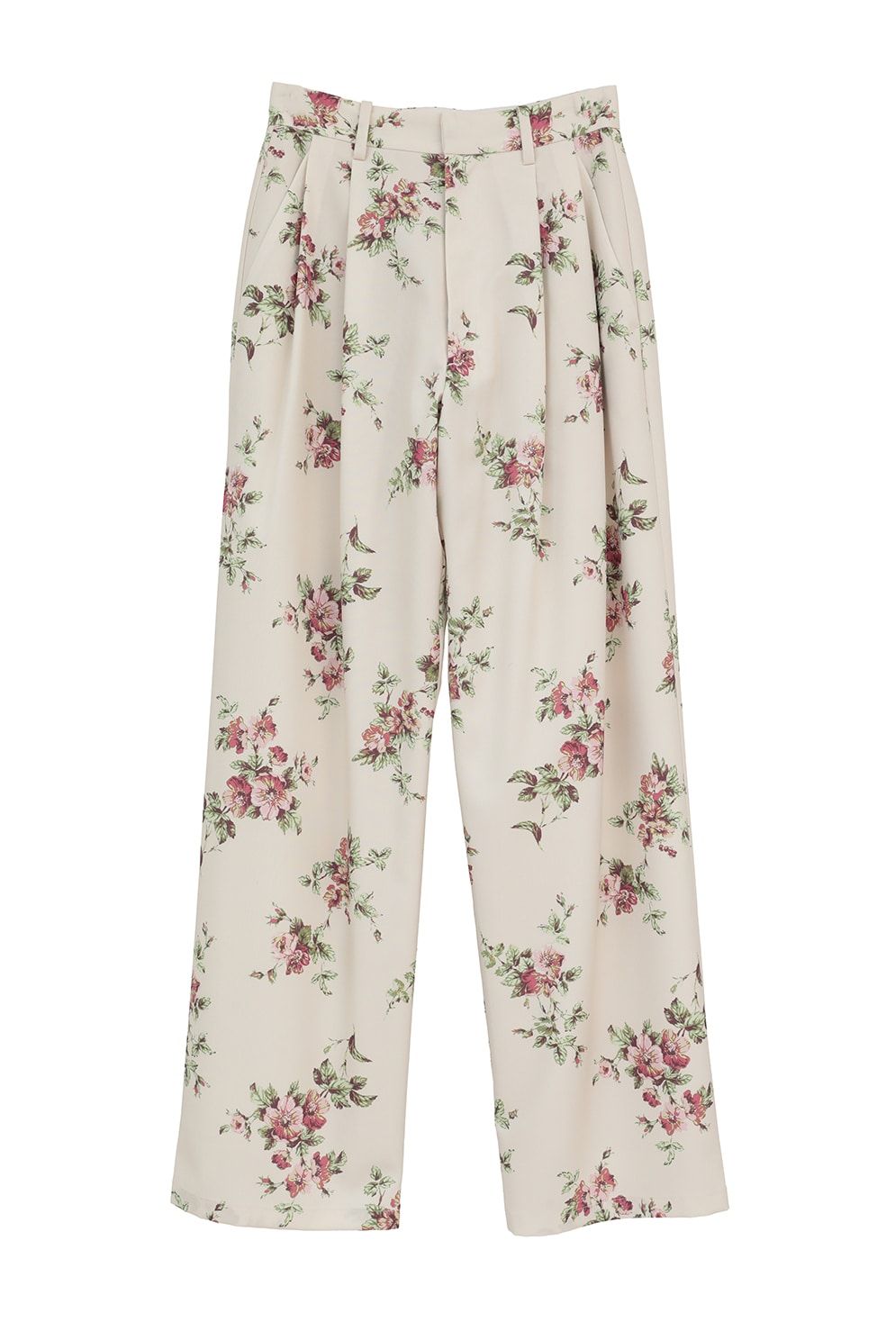 フラワータックパンツ - FLOWER TUCK PANTS (BEIGE)