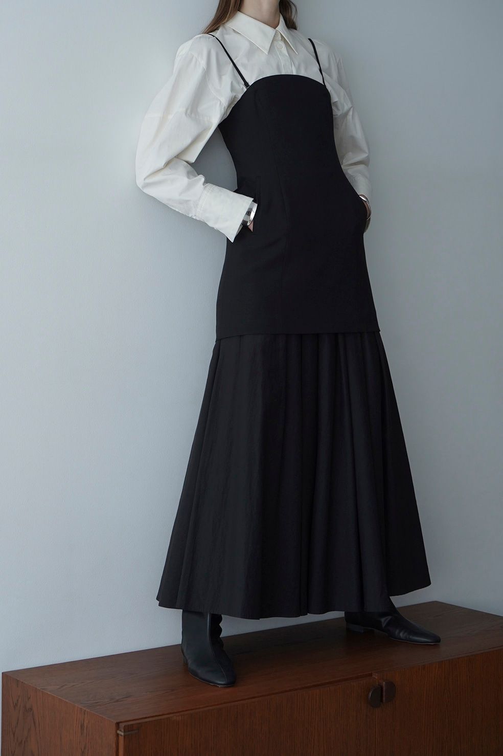 ボリューム マキシ スカート  -  VOLUME MAXI SKIRT - BLACK