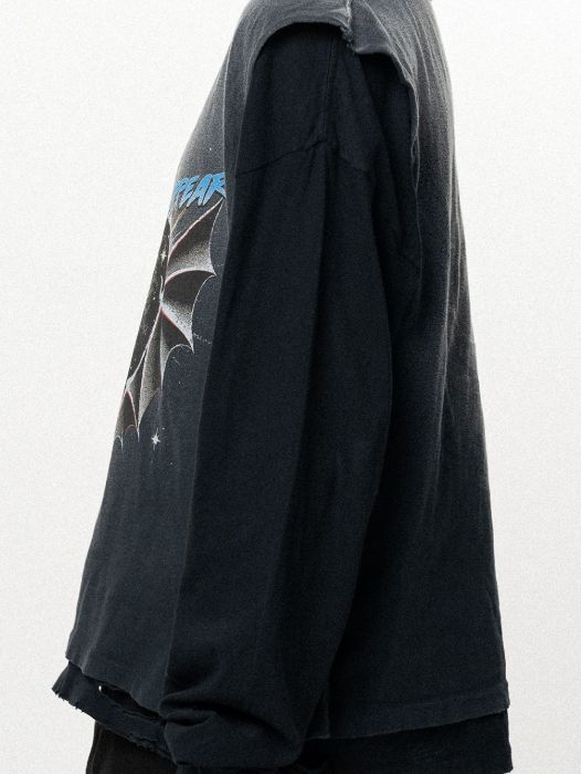 "THE DARKNESS WILL DISAPPEAR" ドッキングロングスリーブTシャツ | Docking Long-Sleeve T-shirt (BLACK)