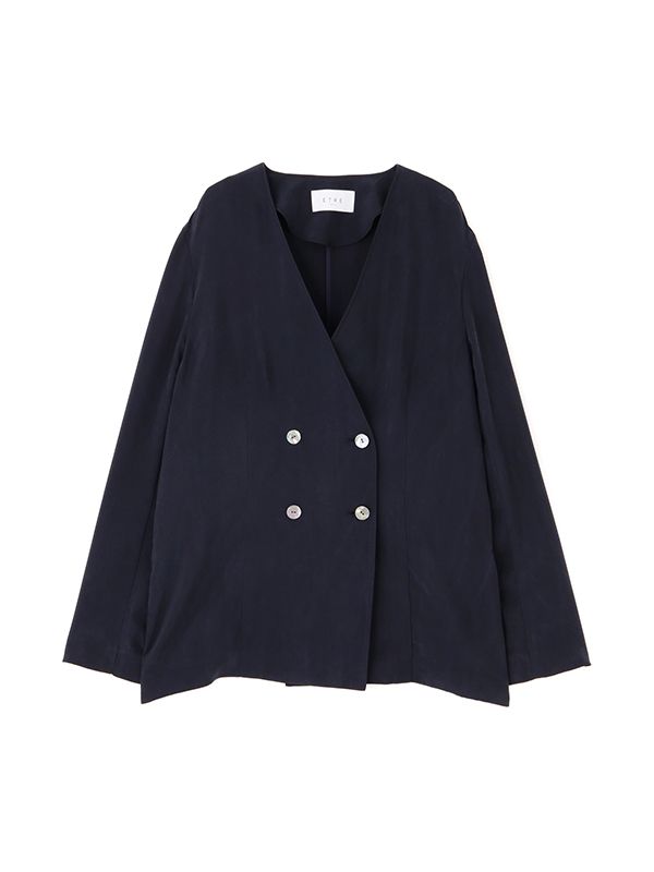 ETRE TOKYO - キュプラシャツジャケット - NAVY | ADDICT WEB SHOP