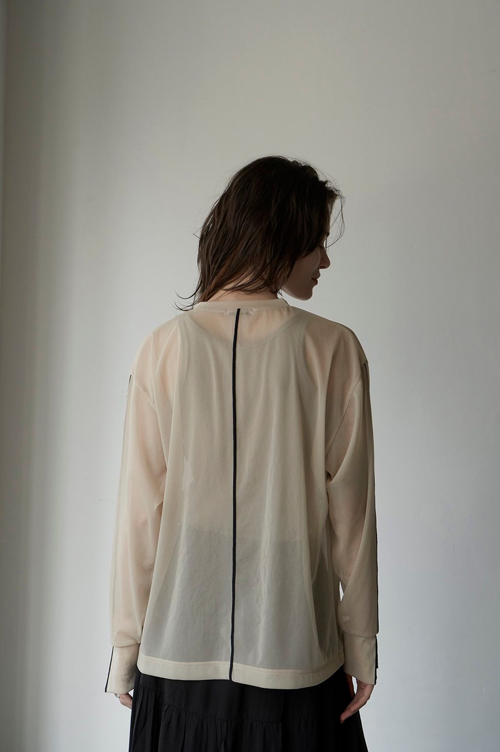 LINE SHEER L/S TOPS CLANE - カットソー(長袖/七分)