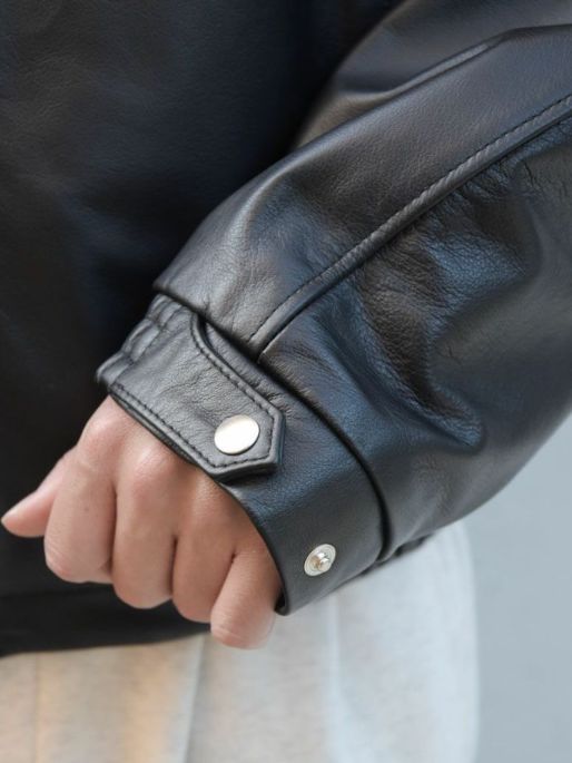 【26SS】レザードリズラーブルゾン -  LEATHER DRIZZLER JACKET - BLACK