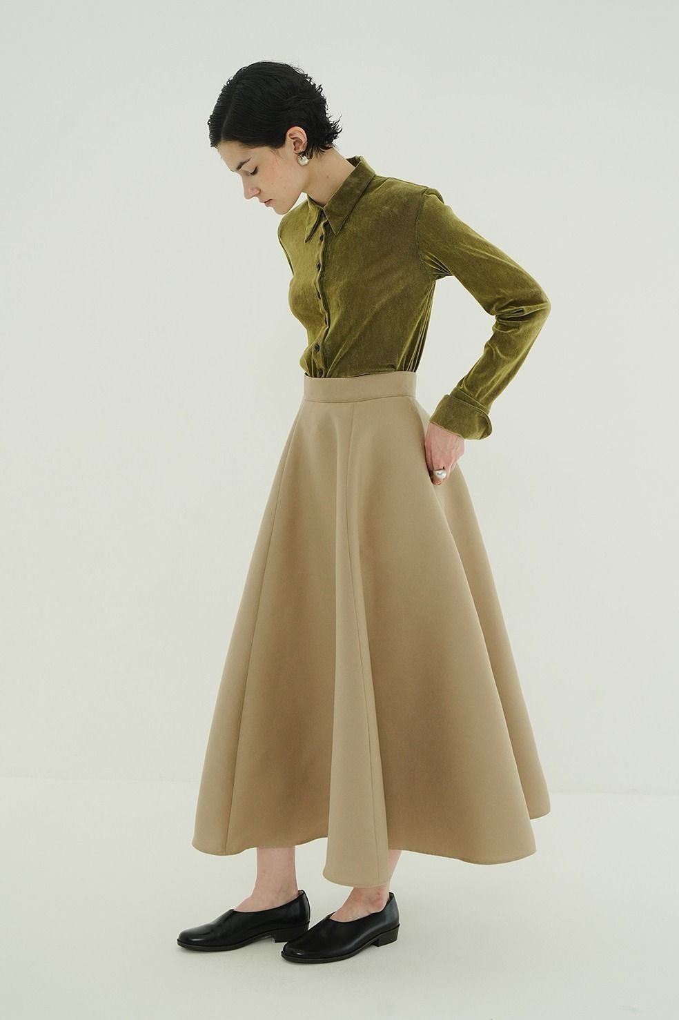 チュールフロッキーシャツ | TULLE FLOCKY SHIRTS (GREEN)
