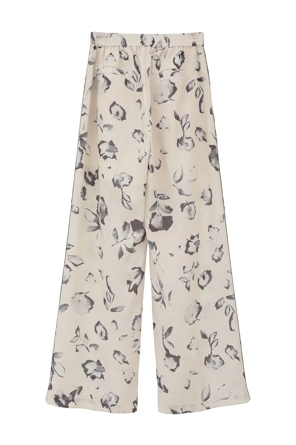 フラワーワイドパンツ - BLURRED FLOWER WIDE PANTS - IVORY