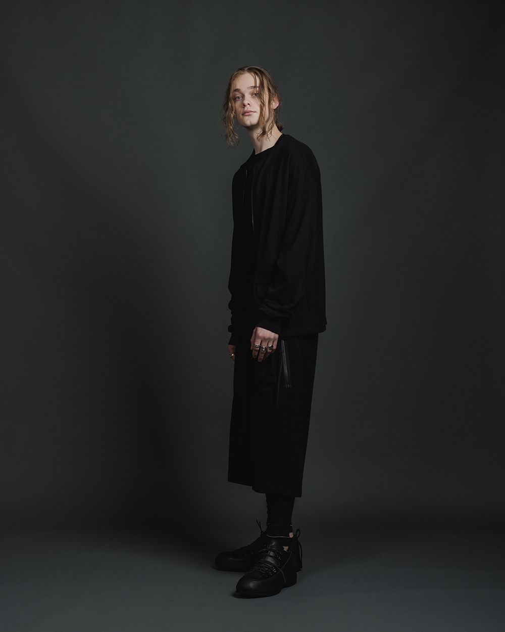 スウェット ラップ パンツ - A - BLACK