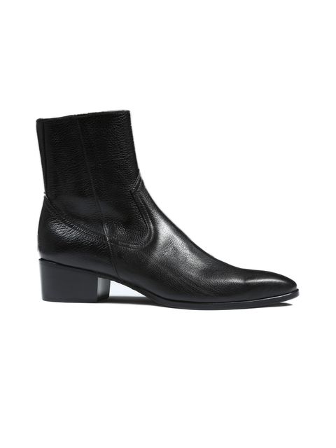 エンボス 5cm ヒールブーツ - Emboss Heel Boots - Black
