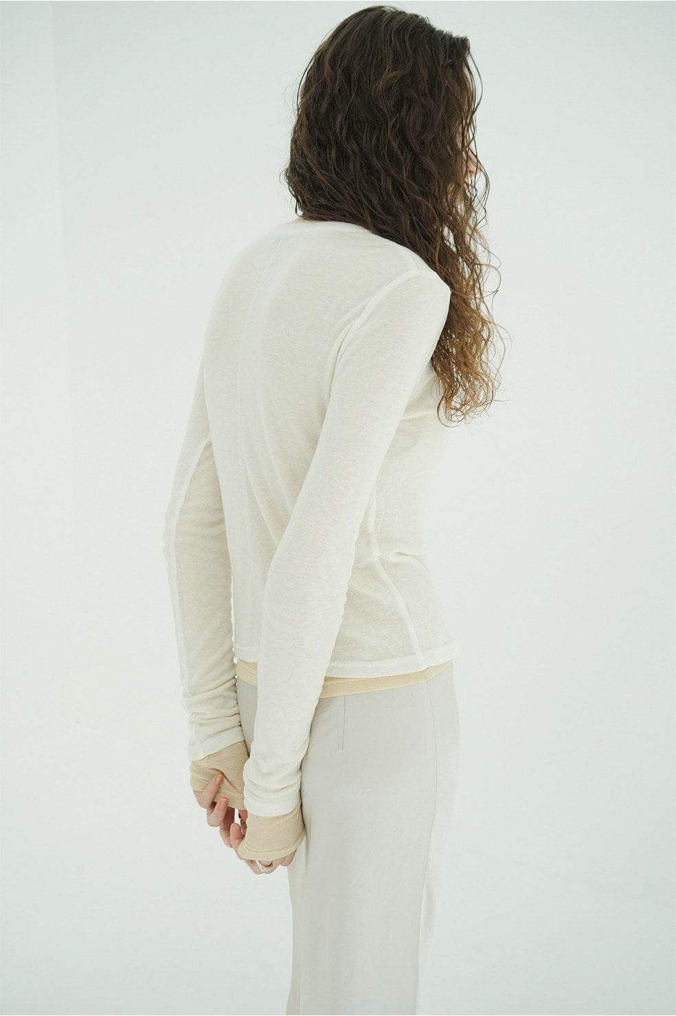 ソフトシアーレイヤードトップス - SOFT SHEER LAYERED TOPS(IVORY)