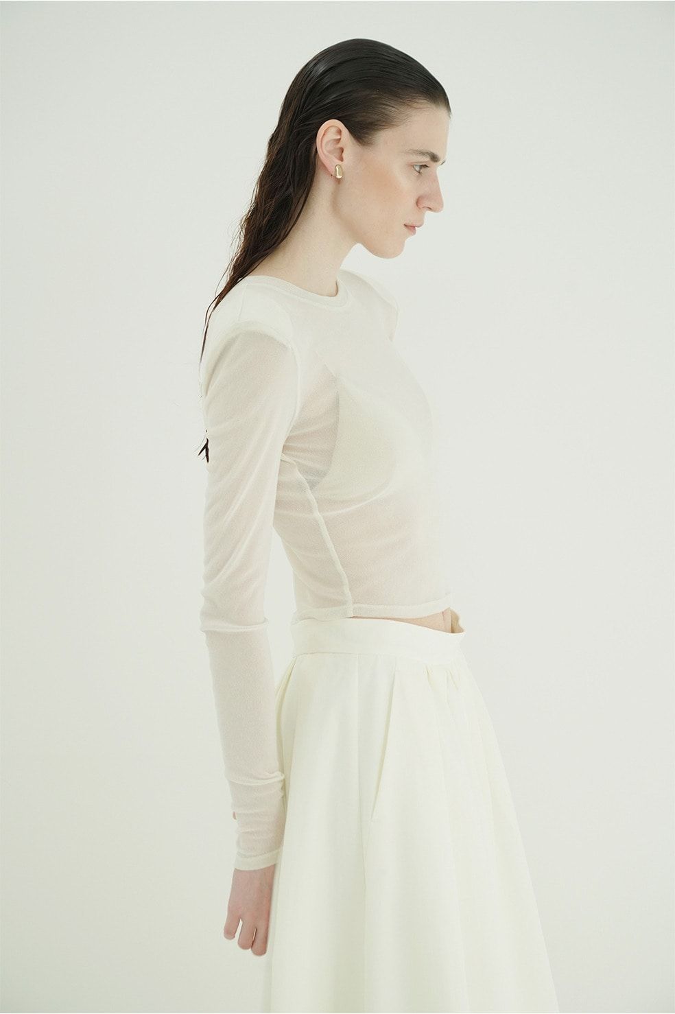 チュールフロッキーコンパクト トップス - FLOCKY FORM TIGHT TOPS (WHITE)