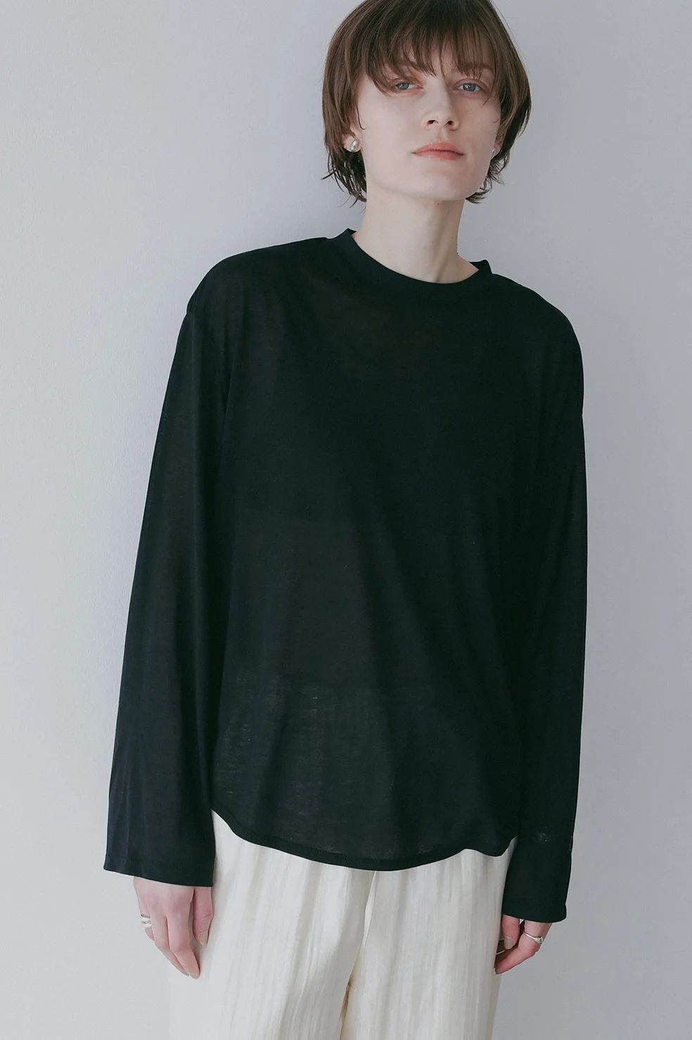 【2枚セット】ベーシックT / ロンT - 2TYPE LOGO PACK T-SHIRT BLACK