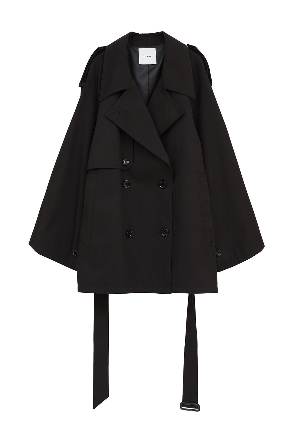 オーバー ショートトレンチコート - OVER SHORT TRENCH COAT (BLACK)