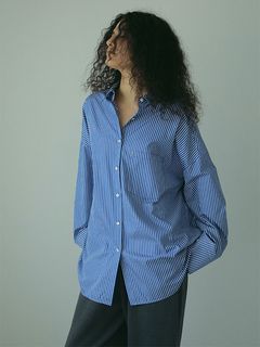 オーバーサイズボックスシャツ - BLUE