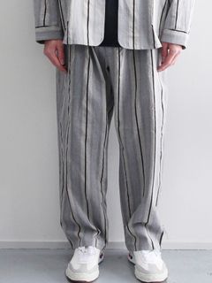 クックパンツ -  COOK PANTS - Cotton stripe - / GREY
