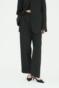 ヘリンボーン柄 ラインパンツ -  HERRINGBONE LINE PANTS (BLACK)