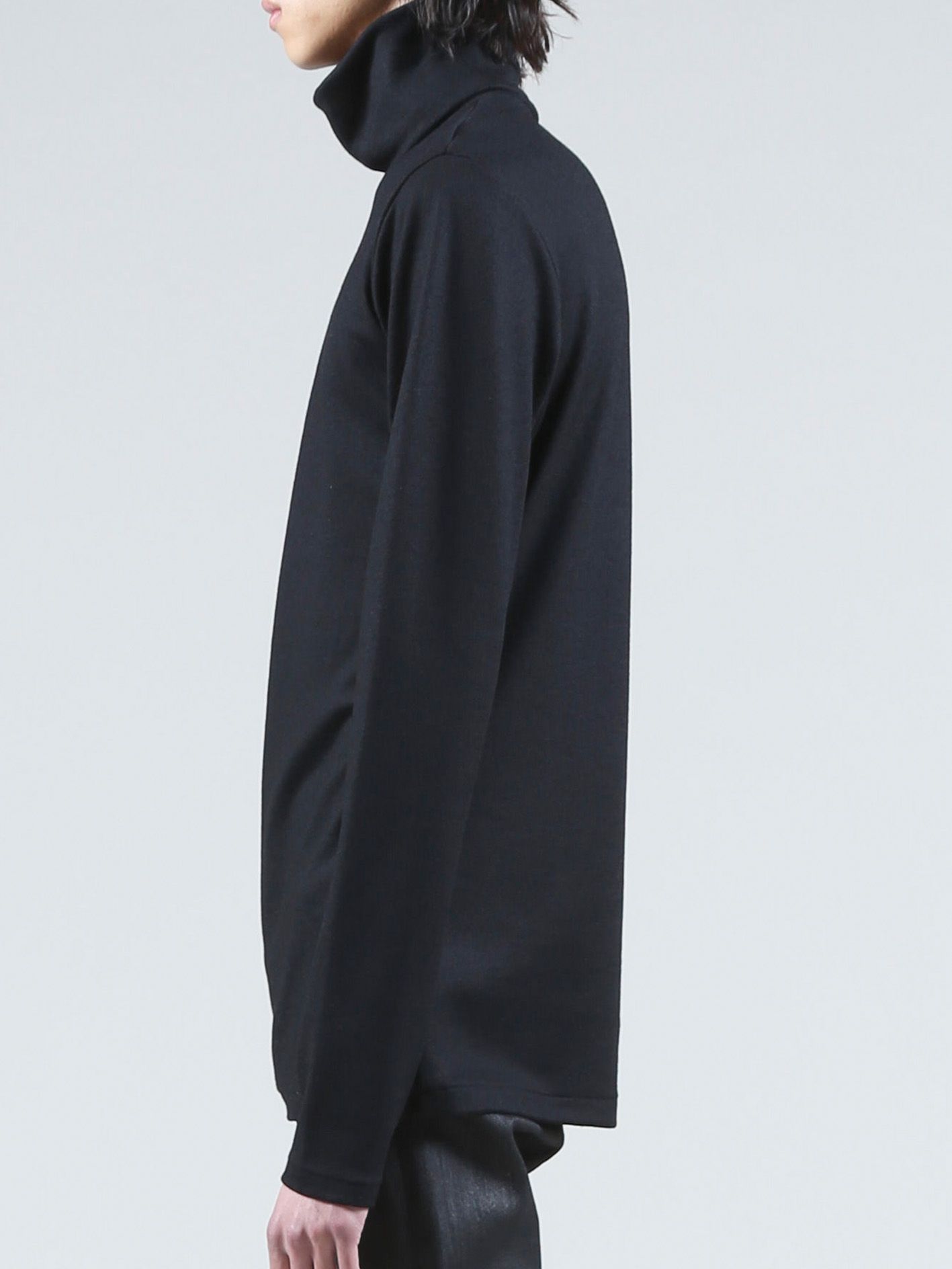 ウォッシャブルウールタートルネックプルオーバー - Washable Wool Turtleneck Pullover - Black