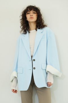 LOOSE BELL SLEEVE JACKET- BLUE-  ルーズベルスリーブジャケット