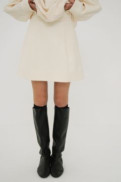ミニスカート - WIDE BELT CONSTRUCTIVE MINI SKIRT - BLACK