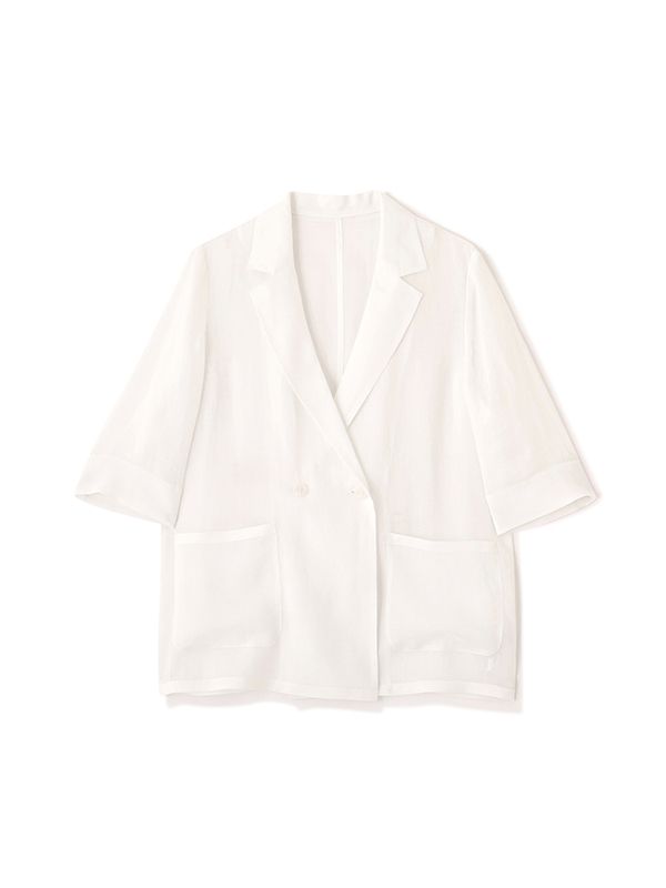 クールタッチハーフスリーブジャケット（WHITE)