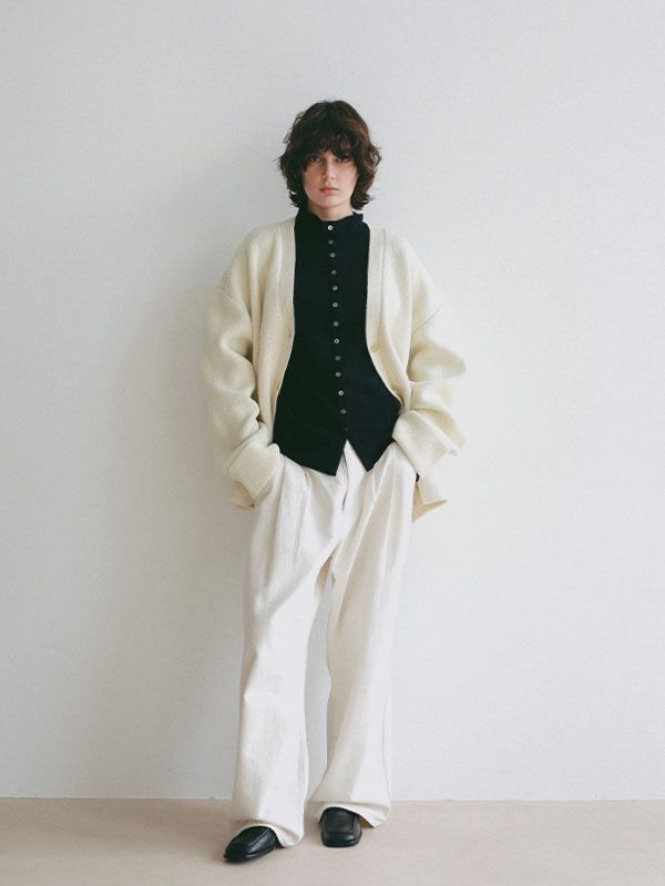 ガーゼフライスフロントオープンプルオーバー (BLACK)