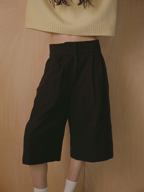 ウールカルゼタックショートパンツ  (BROWN)