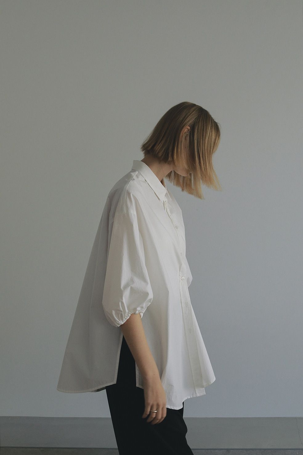 バルーンスリーブシャツ - BALOON SLEEVE SHIRT - WHITE