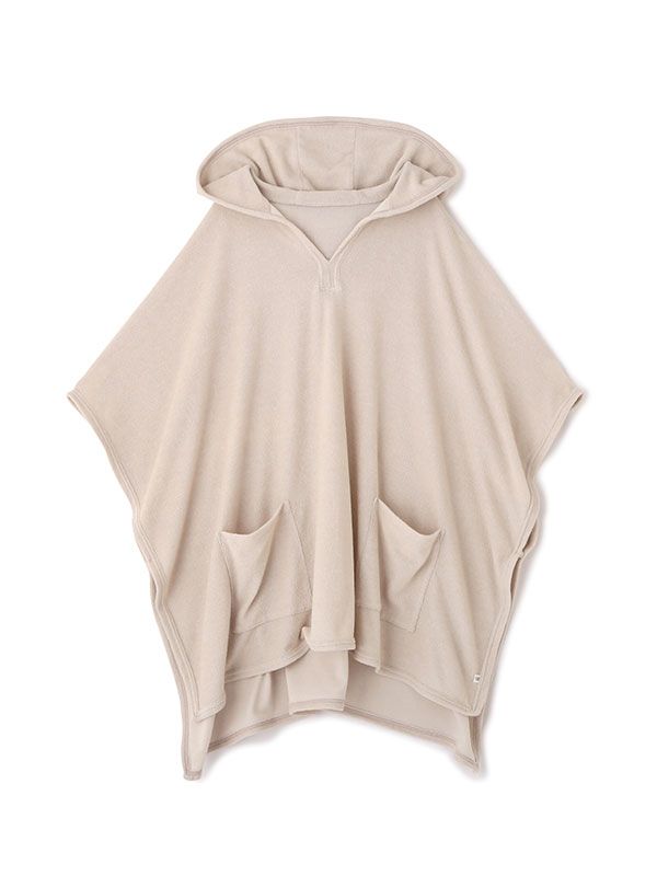 フェードパイルフードポンチョ (GREIGE)