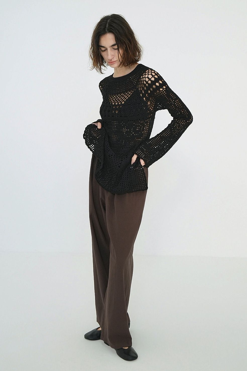 CLANE - バックオープンクロシェニット - BACK OPEN CROCHET CLANE - バックオープンクロシェニット - BACK OPEN CROCHET