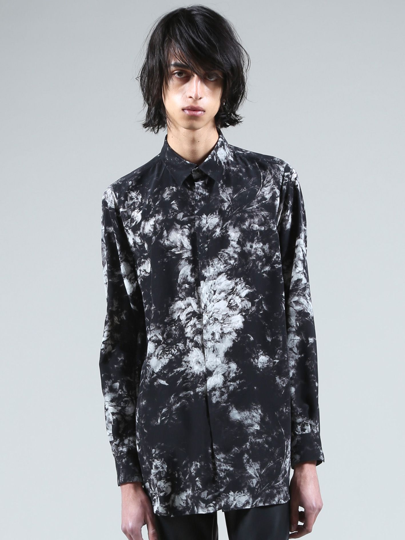 GalaabenD - フラワープリントシャツ - Flower Print Shirt - BLACK