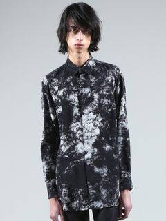 フラワープリントシャツ - Flower Print Shirt - BLACK×GRAY