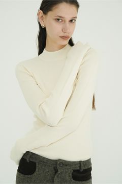 【26AW】 ハイネックリブニットトップス -  H/N RIB KNIT TOPS （IVORY）