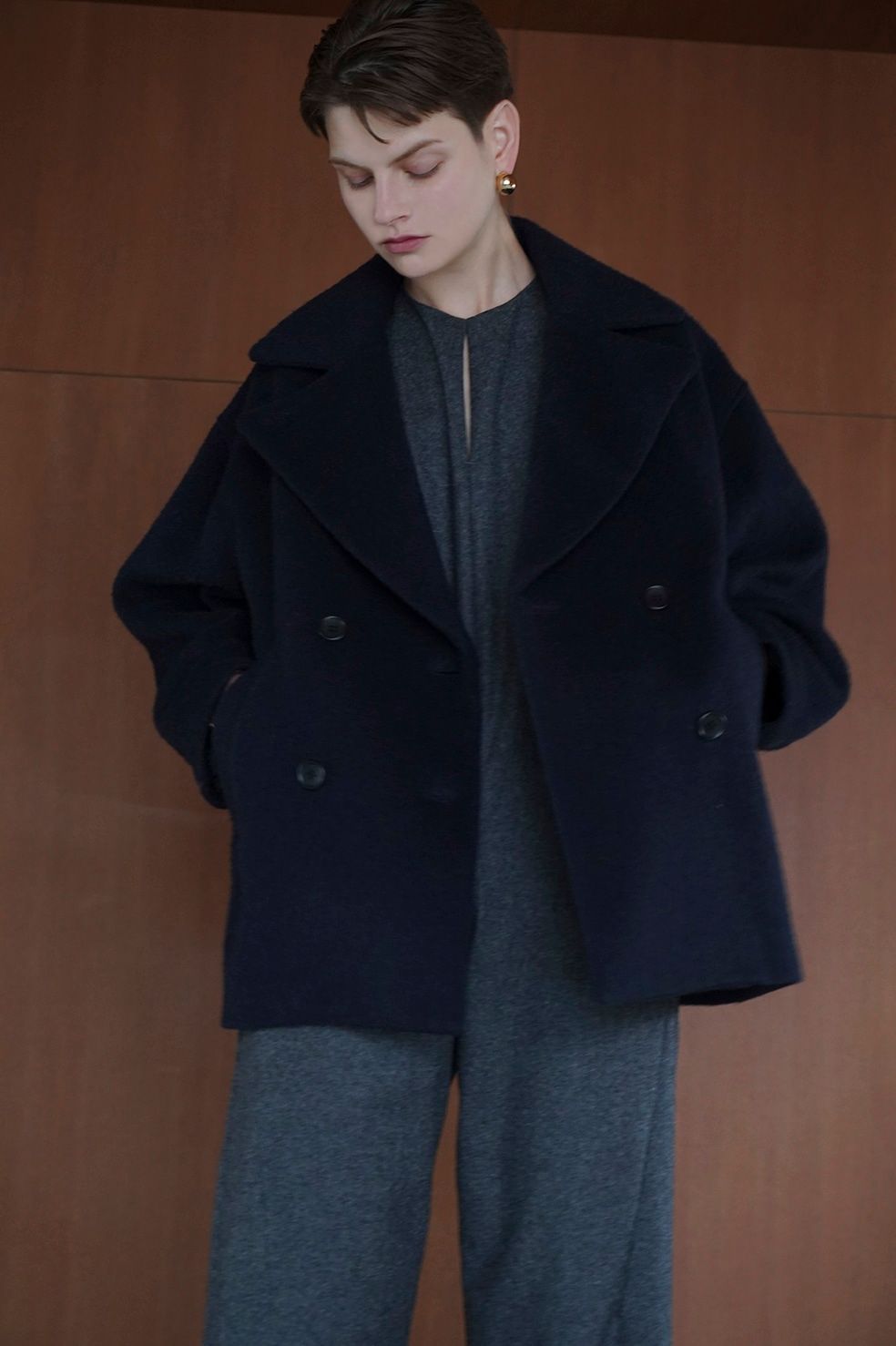 CLANE OVER LINE DOUBLE COAT ネイビー | kentwaterpurifiersbd.com