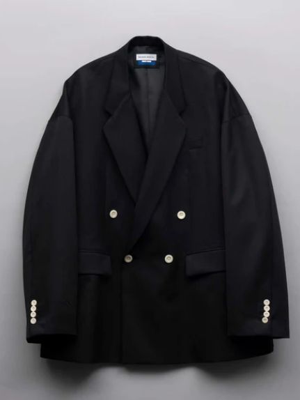 オーバー テーラードジャケット  - Wool Mix Prime-Over  Double Tailored Jacket BLACK