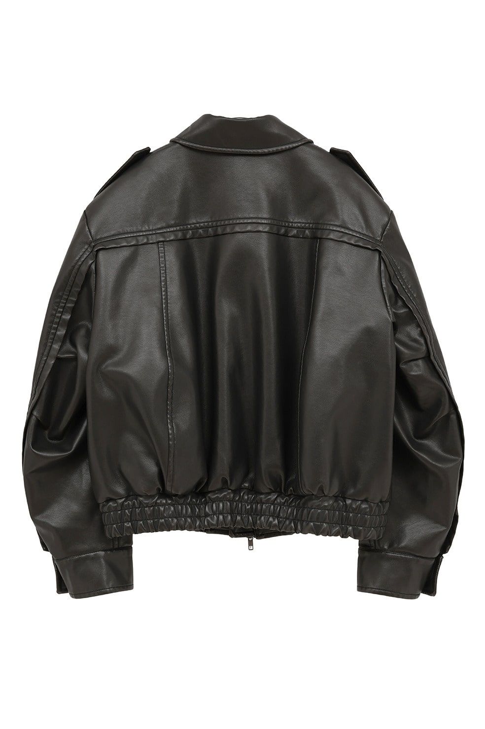 バルキーラインシングルレザージャケット - BULKY LINE SINGLE LEATHER JACKET (BLACK)