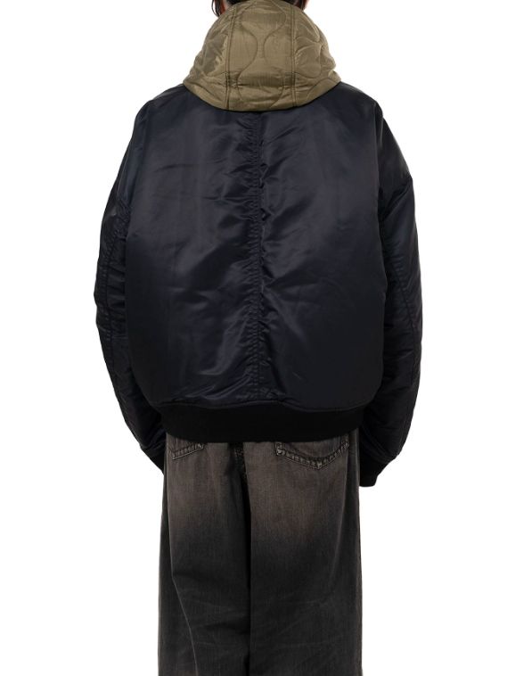 エクステンデッド プラケット フード フライト ジャケット | Extended Placket Hood Flight Jacket